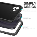 RedPepper Shockproof Waterproof Solid Color PC + TPU Magsafe Case with Holder For iPhone 12 mini(Black)