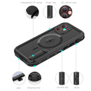 RedPepper Shockproof Waterproof Solid Color PC + TPU Magsafe Case with Holder For iPhone 12 mini(Black)