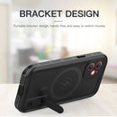 RedPepper Shockproof Waterproof Solid Color PC + TPU Magsafe Case with Holder For iPhone 12 mini(Black)