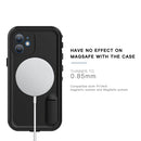 RedPepper Shockproof Waterproof Solid Color PC + TPU Magsafe Case with Holder For iPhone 12(Black)