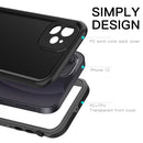 RedPepper Shockproof Waterproof Solid Color PC + TPU Magsafe Case with Holder For iPhone 12(Black)