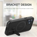 RedPepper Shockproof Waterproof Solid Color PC + TPU Magsafe Case with Holder For iPhone 12(Black)