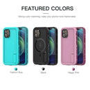 For iPhone 12 Pro RedPepper Shockproof Waterproof Solid Color PC + TPU Magsafe Case with Holder(Black)