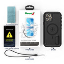 For iPhone 12 Pro RedPepper Shockproof Waterproof Solid Color PC + TPU Magsafe Case with Holder(Black)