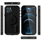 RedPepper Shockproof Waterproof Solid Color PC + TPU Magsafe Case with Holder For iPhone 12 Pro Max(Black)