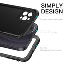RedPepper Shockproof Waterproof Solid Color PC + TPU Magsafe Case with Holder For iPhone 12 Pro Max(Black)