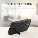 RedPepper Shockproof Waterproof Solid Color PC + TPU Magsafe Case with Holder For iPhone 12 Pro Max(Black)