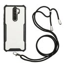 For OPPO A9 2020 / A5 2020 / A11x / A11 2019 Acrylic + Color TPU Shockproof Case with Neck Lanyard(Black)