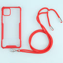For OPPO A15 Acrylic + Color TPU Shockproof Case with Neck Lanyard(Red)