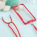 For OPPO A15 Acrylic + Color TPU Shockproof Case with Neck Lanyard(Red)