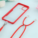 For OPPO A15 Acrylic + Color TPU Shockproof Case with Neck Lanyard(Red)