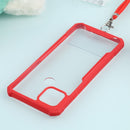 For OPPO A15 Acrylic + Color TPU Shockproof Case with Neck Lanyard(Red)