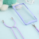 For OPPO A15 Acrylic + Color TPU Shockproof Case with Neck Lanyard(Purple)