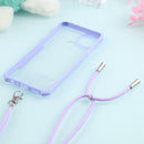 For OPPO A15 Acrylic + Color TPU Shockproof Case with Neck Lanyard(Purple)