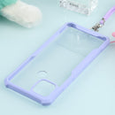 For OPPO A15 Acrylic + Color TPU Shockproof Case with Neck Lanyard(Purple)