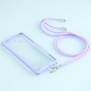 For OPPO A15 Acrylic + Color TPU Shockproof Case with Neck Lanyard(Purple)