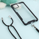 For OPPO A15 Acrylic + Color TPU Shockproof Case with Neck Lanyard(Black)