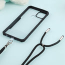For OPPO A15 Acrylic + Color TPU Shockproof Case with Neck Lanyard(Black)