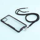 For OPPO A15 Acrylic + Color TPU Shockproof Case with Neck Lanyard(Black)