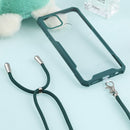 For OPPO A15 Acrylic + Color TPU Shockproof Case with Neck Lanyard(Dark Green)