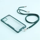 For OPPO A15 Acrylic + Color TPU Shockproof Case with Neck Lanyard(Dark Green)