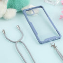 For OPPO A15 Acrylic + Color TPU Shockproof Case with Neck Lanyard(Milk Grey)