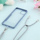 For OPPO A15 Acrylic + Color TPU Shockproof Case with Neck Lanyard(Milk Grey)