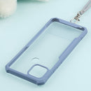 For OPPO A15 Acrylic + Color TPU Shockproof Case with Neck Lanyard(Milk Grey)