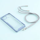 For OPPO A15 Acrylic + Color TPU Shockproof Case with Neck Lanyard(Milk Grey)