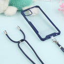For OPPO A15 Acrylic + Color TPU Shockproof Case with Neck Lanyard(Dark Blue)