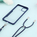For OPPO A15 Acrylic + Color TPU Shockproof Case with Neck Lanyard(Dark Blue)