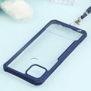 For OPPO A15 Acrylic + Color TPU Shockproof Case with Neck Lanyard(Dark Blue)