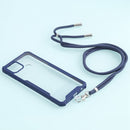 For OPPO A15 Acrylic + Color TPU Shockproof Case with Neck Lanyard(Dark Blue)