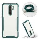 For OPPO Reno2 Z / 2F Acrylic + Color TPU Shockproof Case with Neck Lanyard(Dark Green)