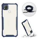 For Xiaomi Redmi 9C / 9 (Indian Version) Acrylic + Color TPU Shockproof Case with Neck Lanyard(Dark Blue)