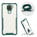 For Xiaomi Redmi Note 9 / 10X 4G Acrylic + Color TPU Shockproof Case with Neck Lanyard(Dark Green)