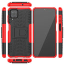 For Samsung Galaxy A12 5G Tire Texture Shockproof TPU+PC Protective Case with Holder(Red)
