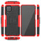 For Samsung Galaxy A12 5G Tire Texture Shockproof TPU+PC Protective Case with Holder(Red)