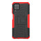 For Samsung Galaxy A12 5G Tire Texture Shockproof TPU+PC Protective Case with Holder(Red)