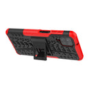 For Samsung Galaxy A12 5G Tire Texture Shockproof TPU+PC Protective Case with Holder(Red)