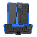 For Samsung Galaxy A12 5G Tire Texture Shockproof TPU+PC Protective Case with Holder(Blue)