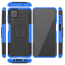 For Samsung Galaxy A12 5G Tire Texture Shockproof TPU+PC Protective Case with Holder(Blue)