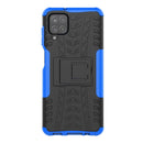 For Samsung Galaxy A12 5G Tire Texture Shockproof TPU+PC Protective Case with Holder(Blue)