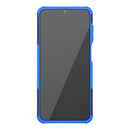 For Samsung Galaxy A12 5G Tire Texture Shockproof TPU+PC Protective Case with Holder(Blue)