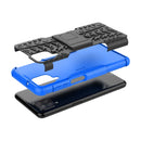 For Samsung Galaxy A12 5G Tire Texture Shockproof TPU+PC Protective Case with Holder(Blue)