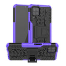 For Samsung Galaxy A12 5G Tire Texture Shockproof TPU+PC Protective Case with Holder(Purple)