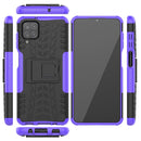 For Samsung Galaxy A12 5G Tire Texture Shockproof TPU+PC Protective Case with Holder(Purple)
