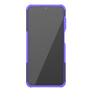 For Samsung Galaxy A12 5G Tire Texture Shockproof TPU+PC Protective Case with Holder(Purple)