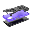 For Samsung Galaxy A12 5G Tire Texture Shockproof TPU+PC Protective Case with Holder(Purple)