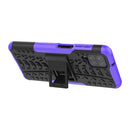 For Samsung Galaxy A12 5G Tire Texture Shockproof TPU+PC Protective Case with Holder(Purple)